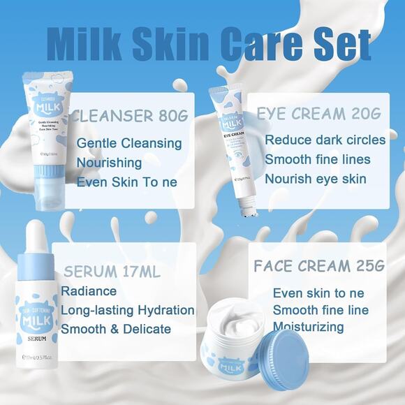 Milk Skin Care for Kids 10-12 Gifts - Milk Skincare Set, Daily Skin Care R - Picture 2 of 5